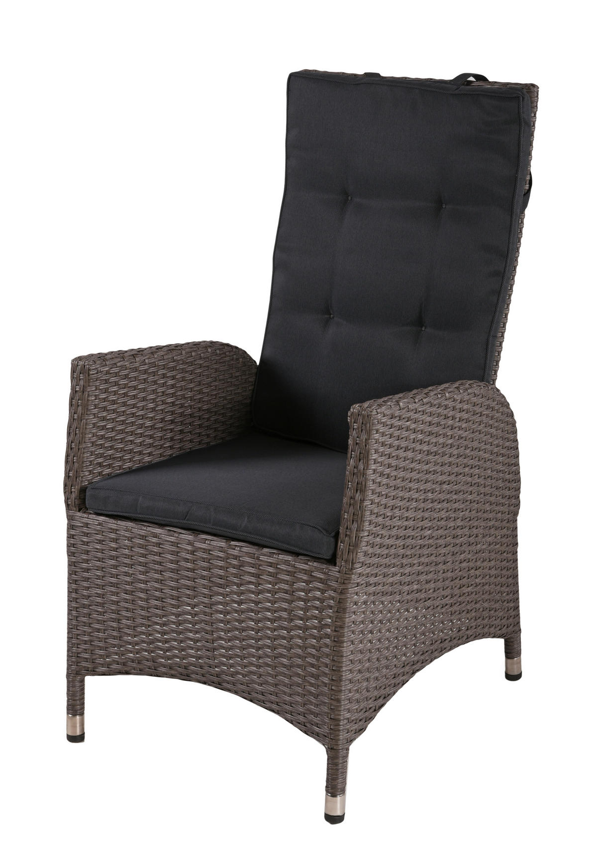 GARTENSTUHL-SET Metall, Kunststoff, Textil Silberfarben, Dunkelgrau  - Dunkelgrau/Silberfarben, Basics, Kunststoff/Textil (68/109/60cm) - Gardenson