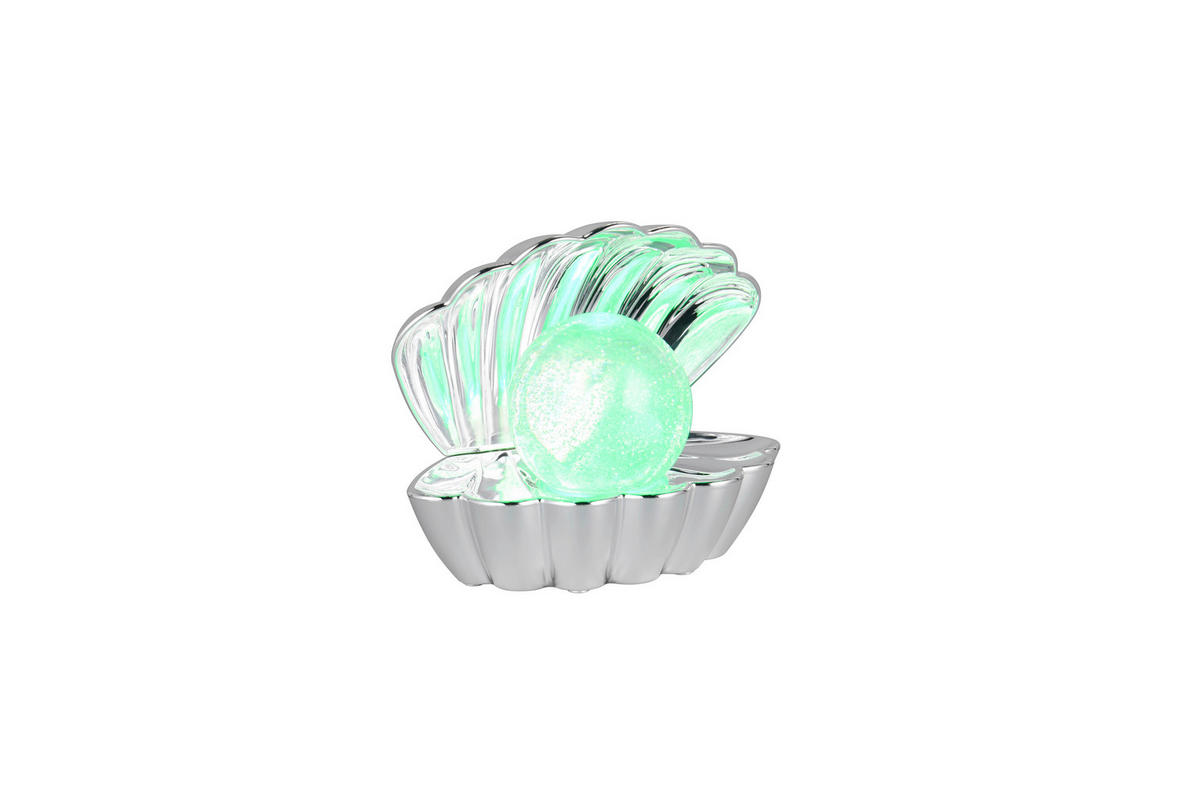 LED-TISCHLEUCHTE Shelly 17,5/15/12,5 cm   - Chromfarben/Transparent, Trend, Kunststoff (17,5/15/12,5cm)