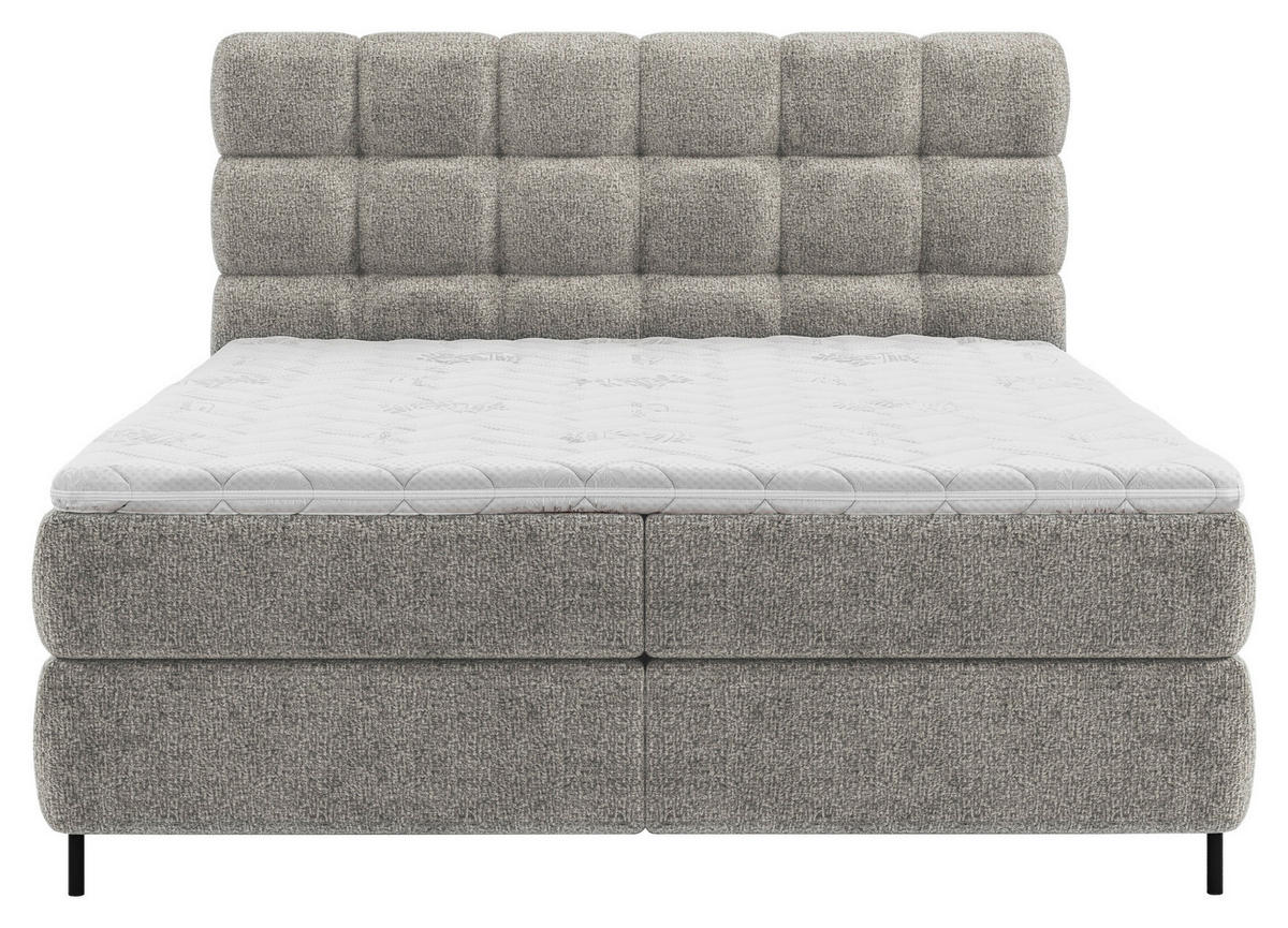 BOXSPRINGBETT 180/200 cm  in Taupe  - Taupe/Schwarz, Trend, Textil/Metall (180/200cm) - Esposa