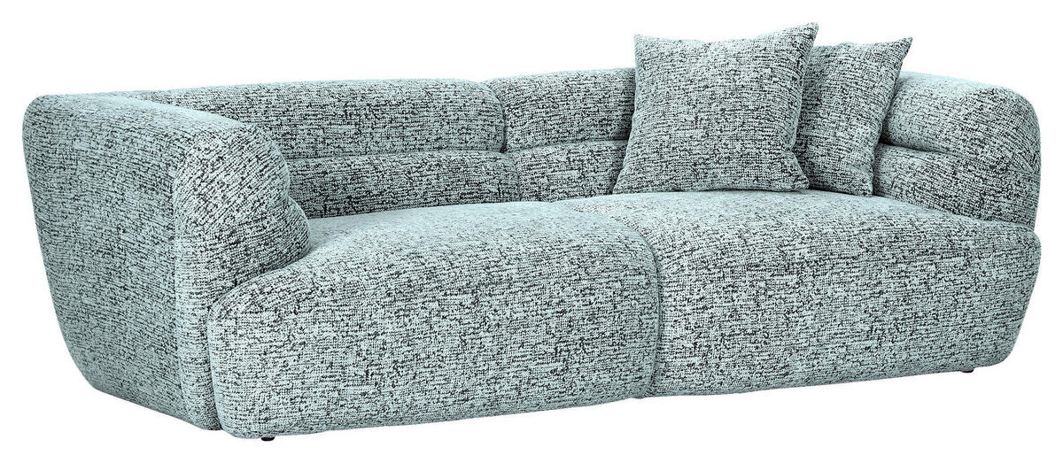 BIGSOFA Chenille Mintgrün  - Schwarz/Mintgrün, KONVENTIONELL, Kunststoff/Textil (240/75/105cm) - Carryhome