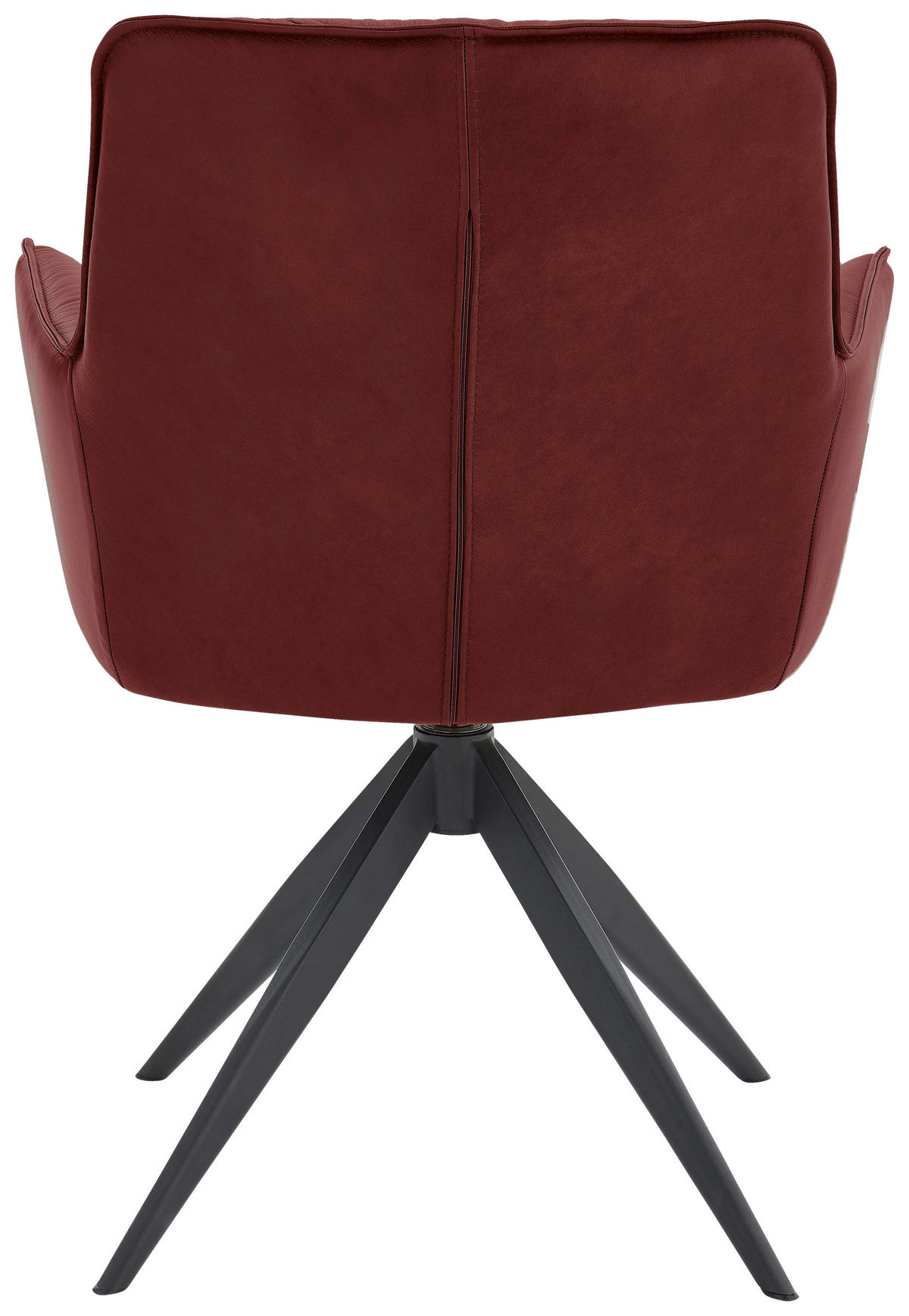 ARMLEHNSTUHL drehbar  in Eisen Echtleder pigmentiert  - Bordeaux, Design, Leder/Metall (59/89/63cm) - Dieter Knoll