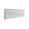 SIDEBOARD 263,5/73/33 cm  in Weiß, Eiche Artisan, Weiß Hochglanz  - Weiß Hochglanz/Schwarz, MODERN, Holzwerkstoff/Kunststoff (263,5/73/33cm) - MID.YOU
