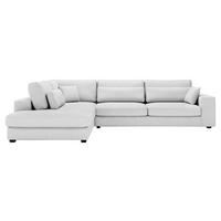 ECKSOFA Hellgrau Cord  - Hellgrau/Schwarz, KONVENTIONELL, Kunststoff/Textil (250/314cm) - Carryhome