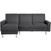 ECKSCHLAFSOFA inkl. Hocker in Graphitfarben Textil   - Chromfarben/Graphitfarben, Konventionell, Textil/Metall (152/230cm) - Max Winzer