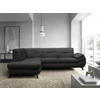 ECKSOFA in Struktur, Plüsch Dunkelgrau  - Dunkelgrau/Schwarz, Design, Textil/Metall (201/274cm) - MID.YOU