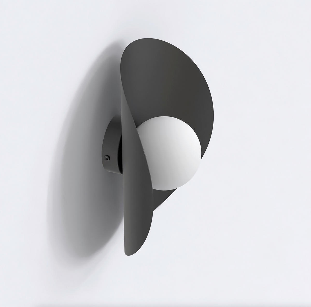 WANDLEUCHTE  23/13/30 cm    - Schwarz, Design, Glas/Metall (23/13/30cm)