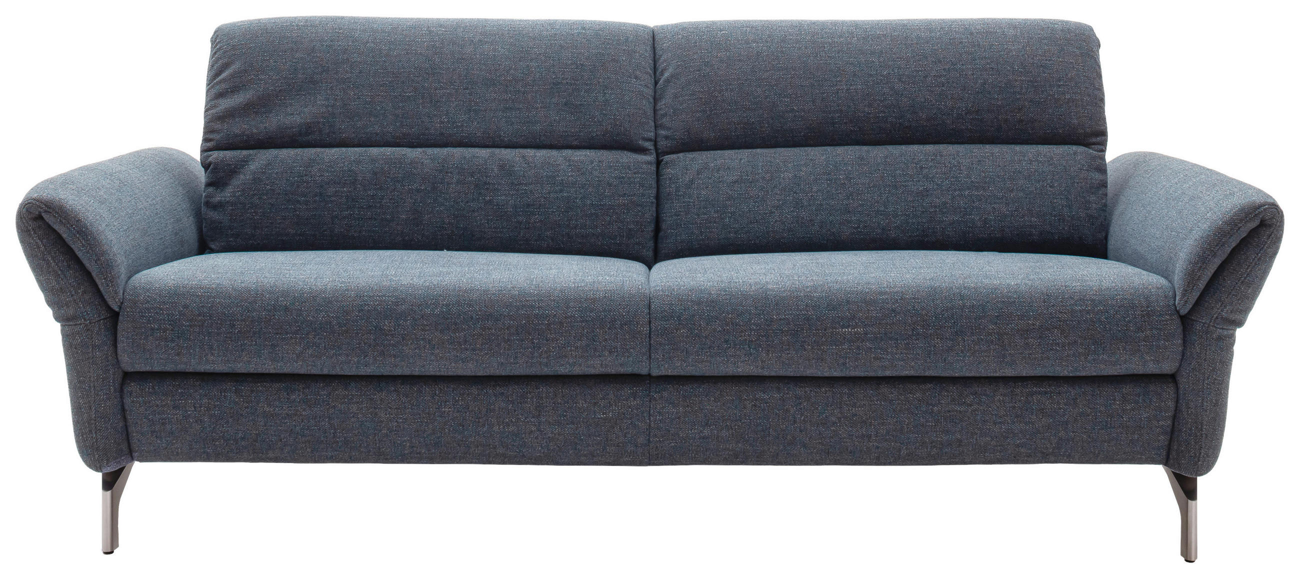 2,5-SITZER Flachgewebe Blaugrau  - Blaugrau/Nickelfarben, Design, Textil/Metall (212/87/100cm) - Schöner Wohnen