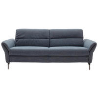 2-SITZER-SOFA Flachgewebe Blaugrau  - Blaugrau/Nickelfarben, Design, Textil/Metall (186/87/100cm) - Schöner Wohnen