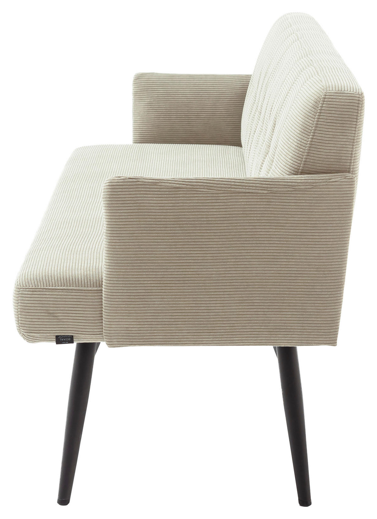 SITZBANK 206/85/69 cm Cord Sandfarben Metall  - Sandfarben/Schwarz, Design, Textil/Metall (206/85/69cm) - Johann Jakob