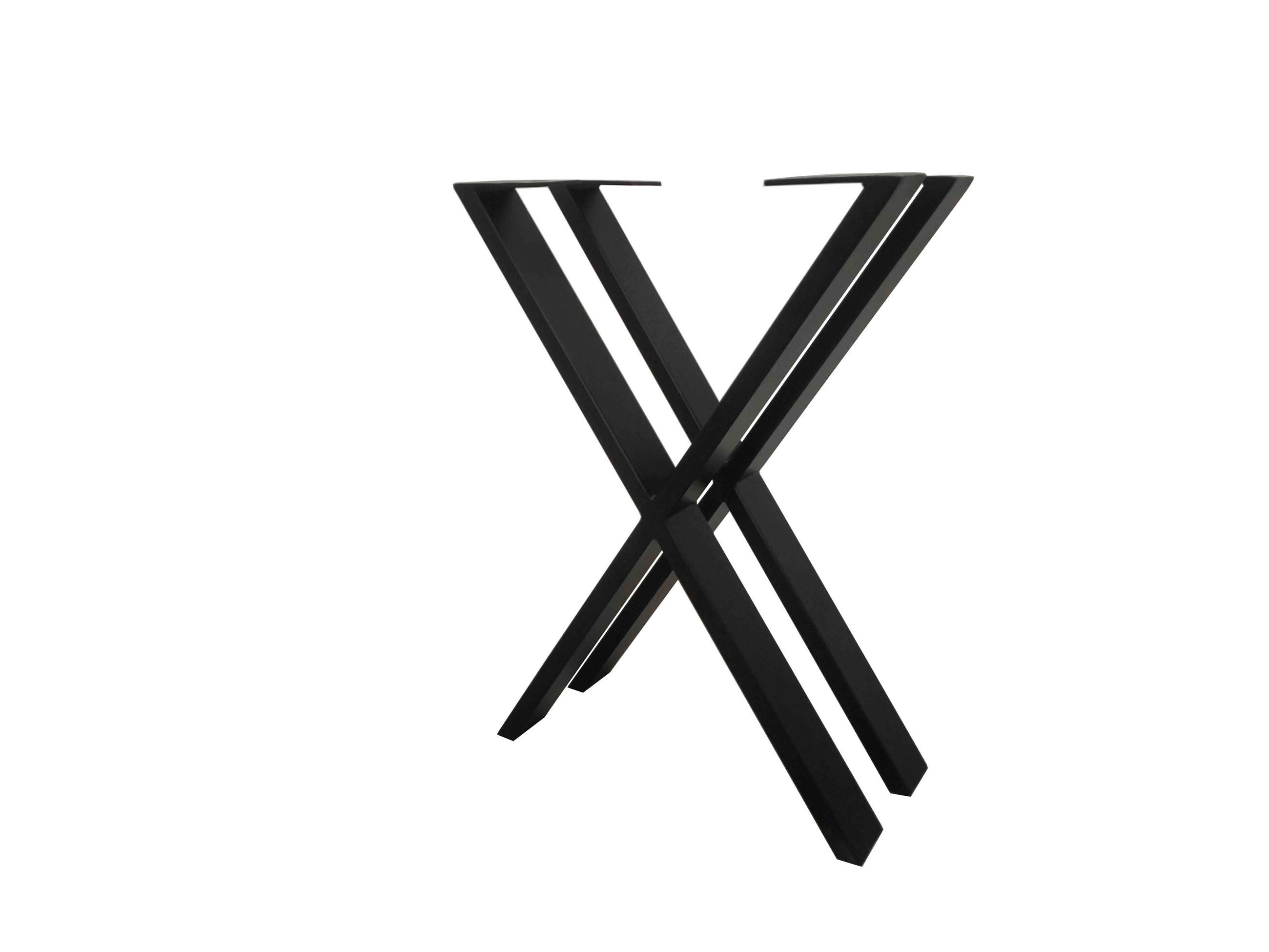 TISCHGESTELL in Metall   - Schwarz, Natur, Metall (52/73/7,5cm) - Valdera