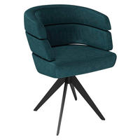 STUHL  Lederauswahl, Stoffauswahl, Typenauswahl, Sitzfläche 360° drehbar Chenille  - Petrol/Schwarz, Design, Textil/Metall (64/81/64cm) - Joop!