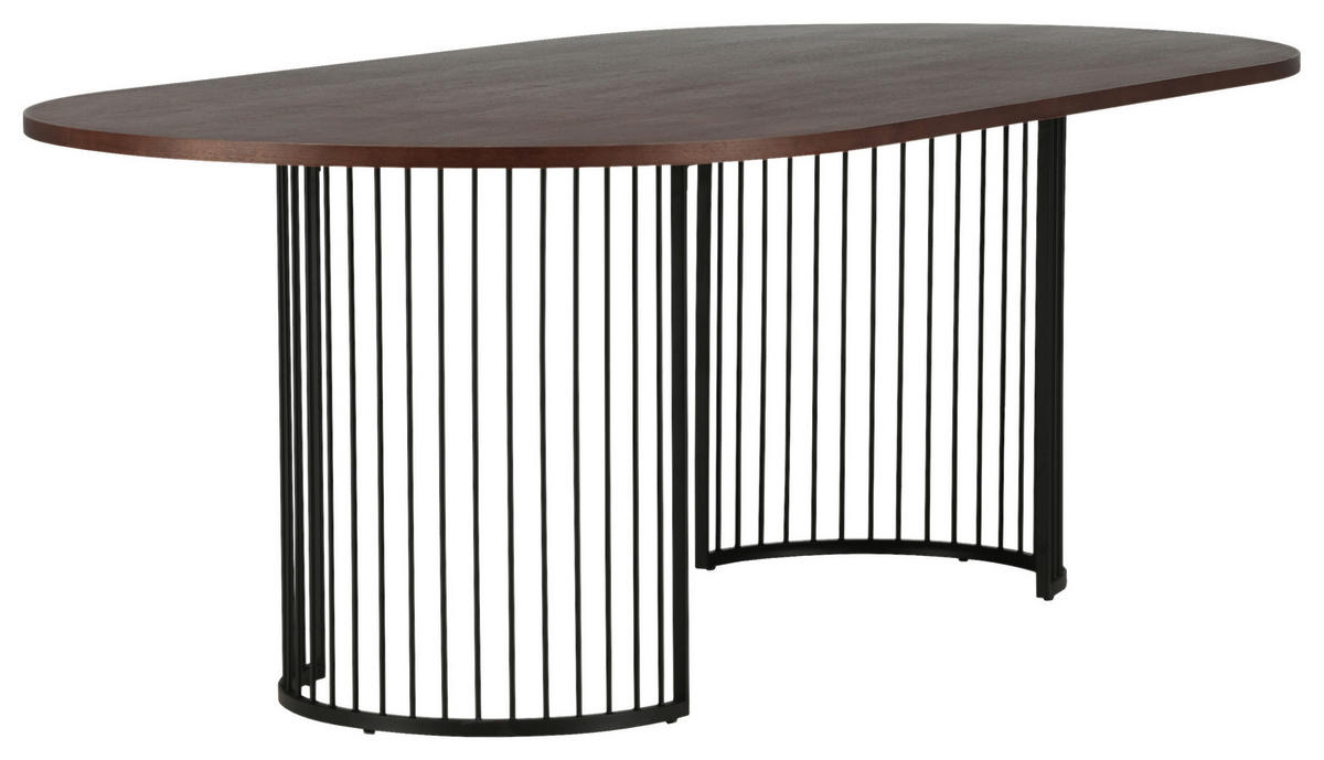 ESSTISCH in Metall, Holzwerkstoff 220/110/75 cm  - Dunkelbraun/Schwarz, Design, Holzwerkstoff/Metall (220/110/75cm) - Livetastic