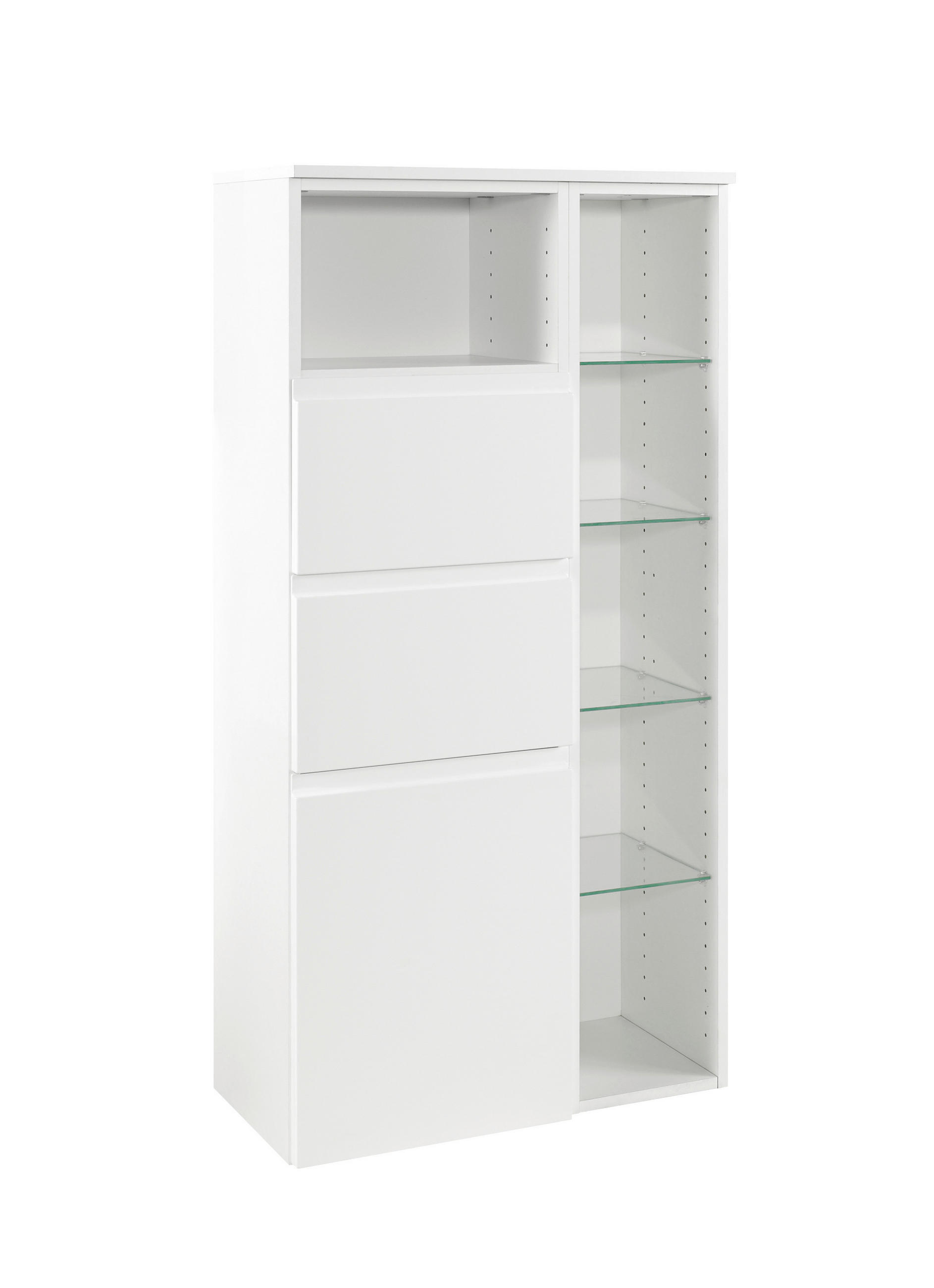 MIDISCHRANK 65/130/35 cm  - Weiß, Design, Holzwerkstoff (65/130/35cm) - Xora