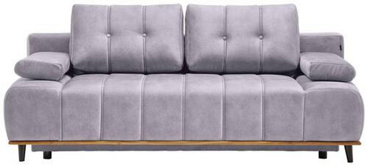 BÄDDSOFFA i vävt tyg silver  - silver/svart, Design, trä/textil (206/77-87/102cm) - Livetastic