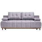 SCHLAFSOFA Webstoff Silberfarben  - Silberfarben/Schwarz, Design, Holz/Textil (206/77-87/102cm) - Novel