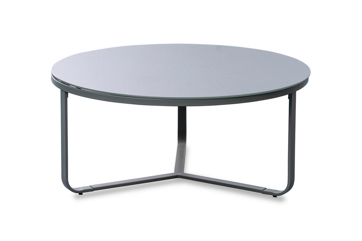COUCHTISCH Sicherheitsglas 80/80/35 cm rund Grau  - Grau, Design, Glas/Metall (80/80/35cm) - Xora