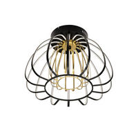 LED MENNYEZETI LÁMPA - fekete/aranyszínű, Design, műanyag/üveg (44,5/33cm) - Novel