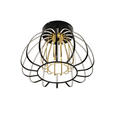 LED-DECKENLEUCHTE Ontario 44,5/33 cm  - Goldfarben/Schwarz, Design, Glas/Kunststoff (44,5/33cm) - Novel