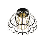 LED-DECKENLEUCHTE Ontario 44,5/33 cm  - Goldfarben/Schwarz, Design, Glas/Kunststoff (44,5/33cm) - Novel