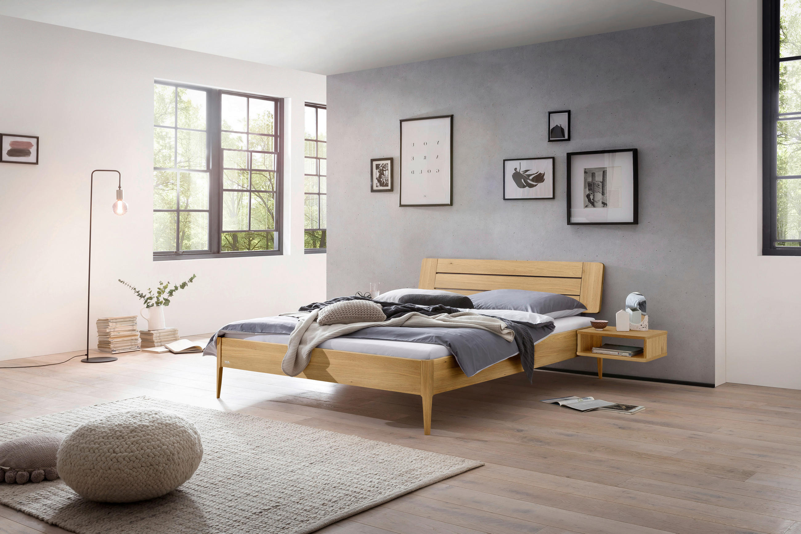 BETT 140/200 cm  in Eichefarben  - Eichefarben, Design, Holz (140/200cm) - Hasena