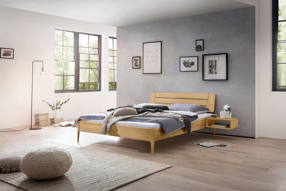 BETT 140/200 cm  in Eichefarben  - Eichefarben, Design, Holz (140/200cm) - Hasena