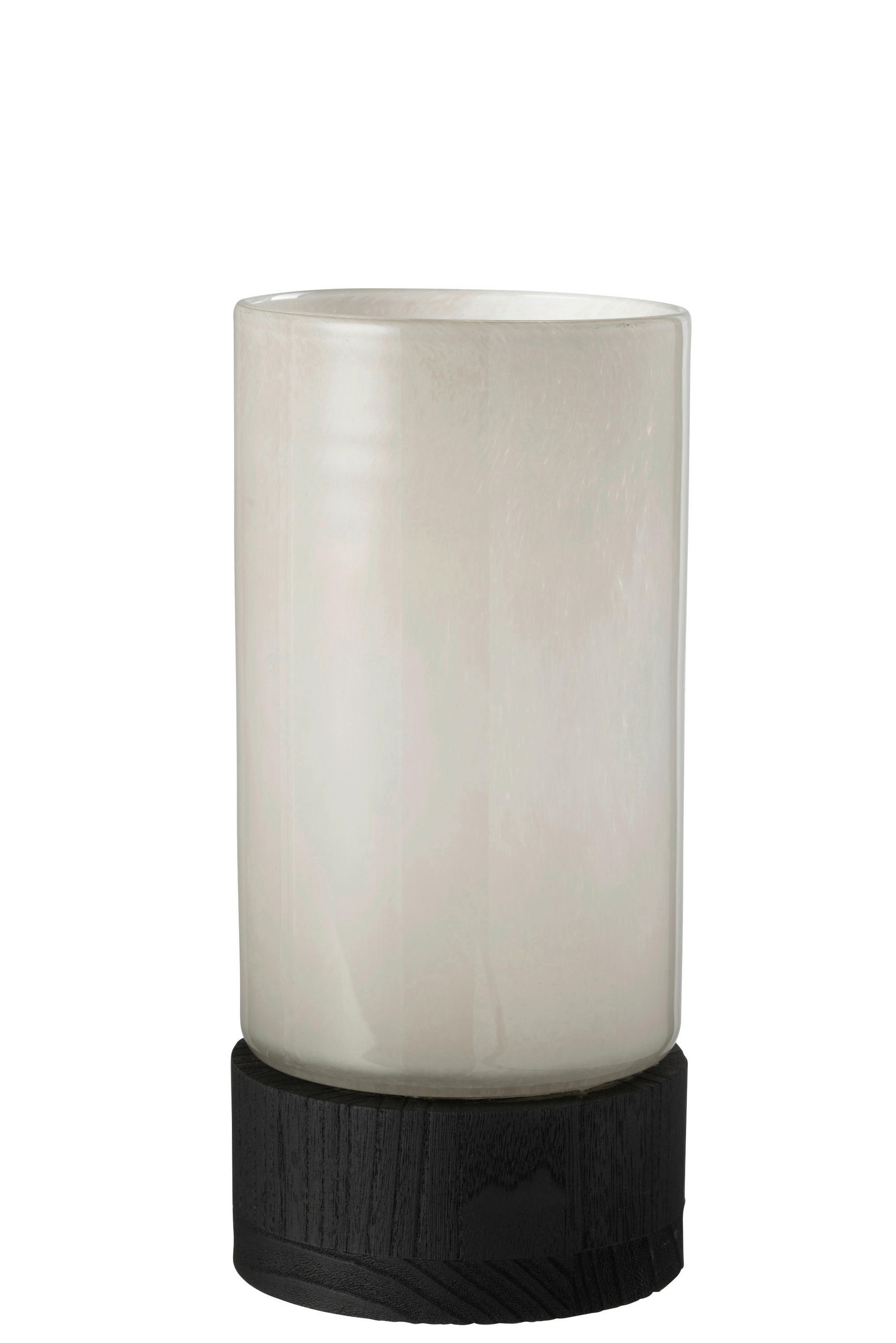 TEELICHTHALTER - Schwarz/Grau, Natur, Glas/Holz (14,5/14,5/29,5cm) - Ambia Home
