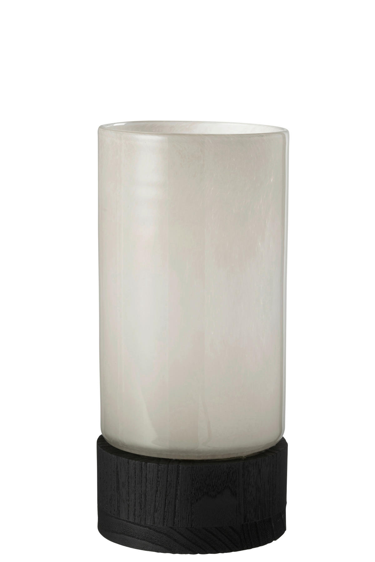 TEELICHTHALTER - Schwarz/Grau, Natur, Glas/Holz (14,5/14,5/29,5cm) - Ambia Home