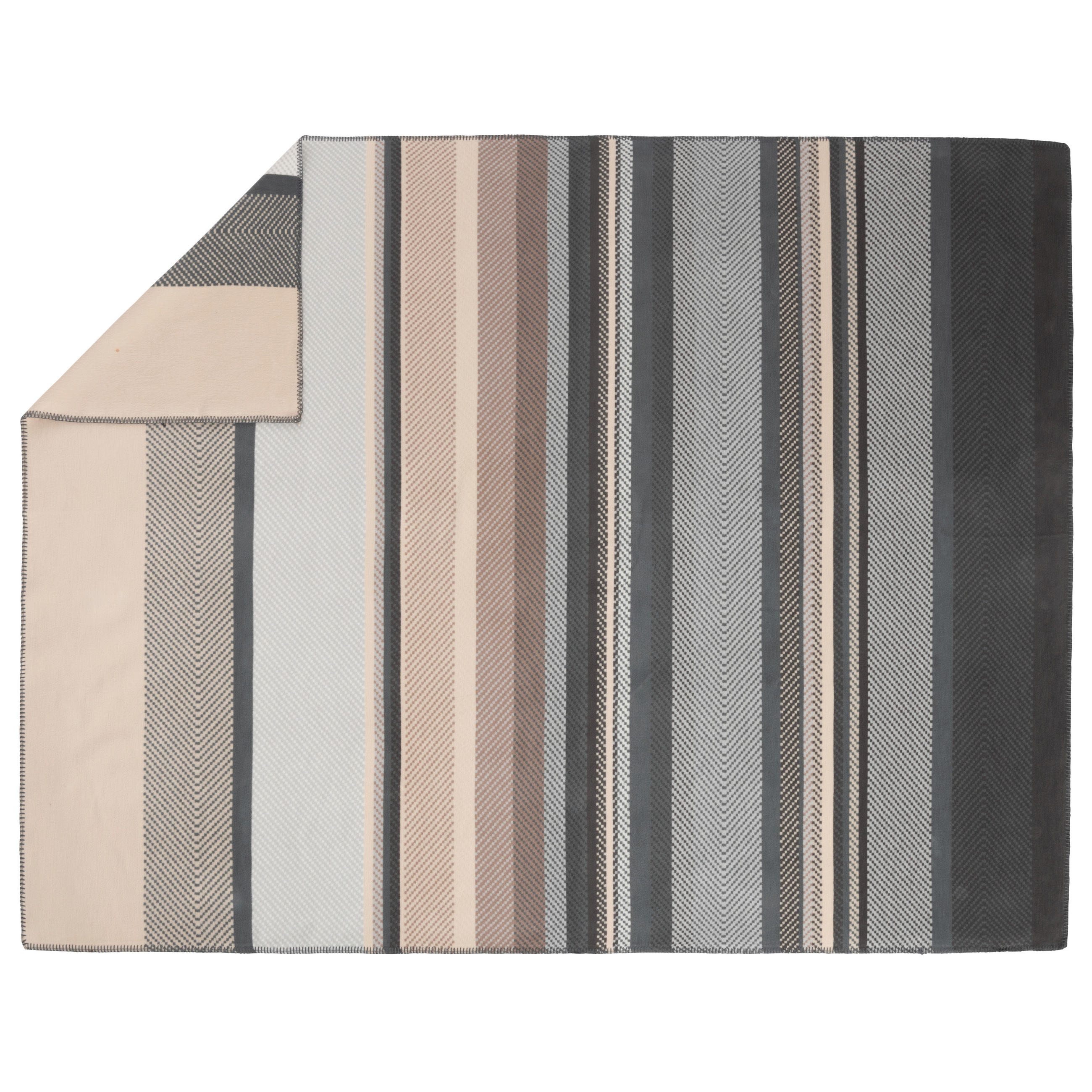 PLÉD 140/200 cm  - bézs/barna, Basics, textil (140/200cm) - Ibena