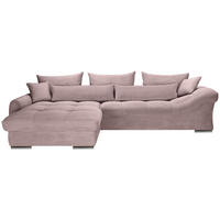 ECKSOFA Altrosa Cord  - Chromfarben/Altrosa, KONVENTIONELL, Textil/Metall (225/335cm) - Carryhome