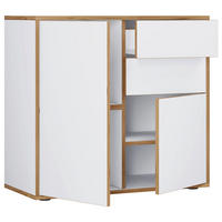 KOMMODE Salia, 79/74/33 cm, 2 Schublade(n)  - Honigeiche/Schwarz, Design, Holzwerkstoff/Kunststoff (79/74/33cm) - MID.YOU