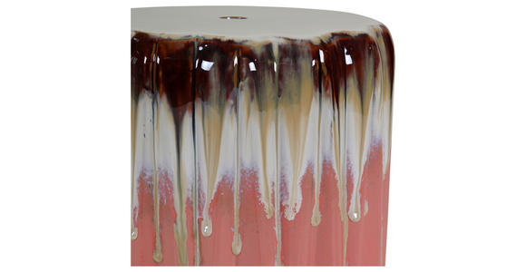 BEISTELLTISCH 32/32/45 cm Braun, Rosa, Weiß rund  - Braun/Rosa, Design, Keramik (32/32/45cm) - Carryhome