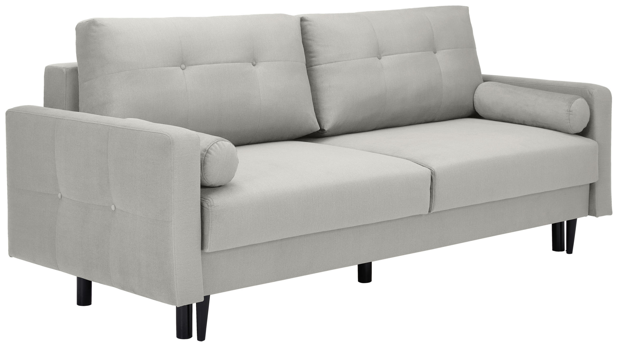 ROZKLADACIA POHOVKA, textil, svetlosivá - čierna/svetlosivá, Konventionell, drevo/textil (220/95/98cm) - Carryhome