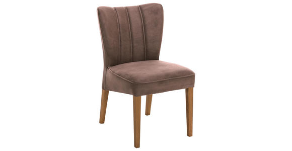 STUHL in Holz, Textil Braun, Eichefarben - Eichefarben/Braun, KONVENTIONELL, Holz/Textil (52/90/64cm) - Cantus