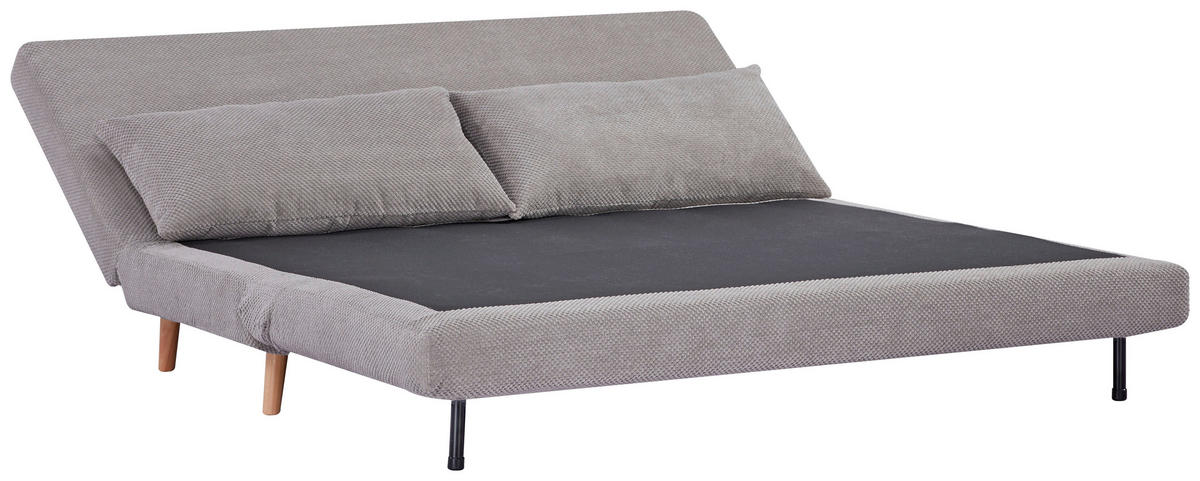 SCHLAFSOFA Cord Grau  - Naturfarben/Grau, MODERN, Holz/Textil (162/82/91cm) - MID.YOU