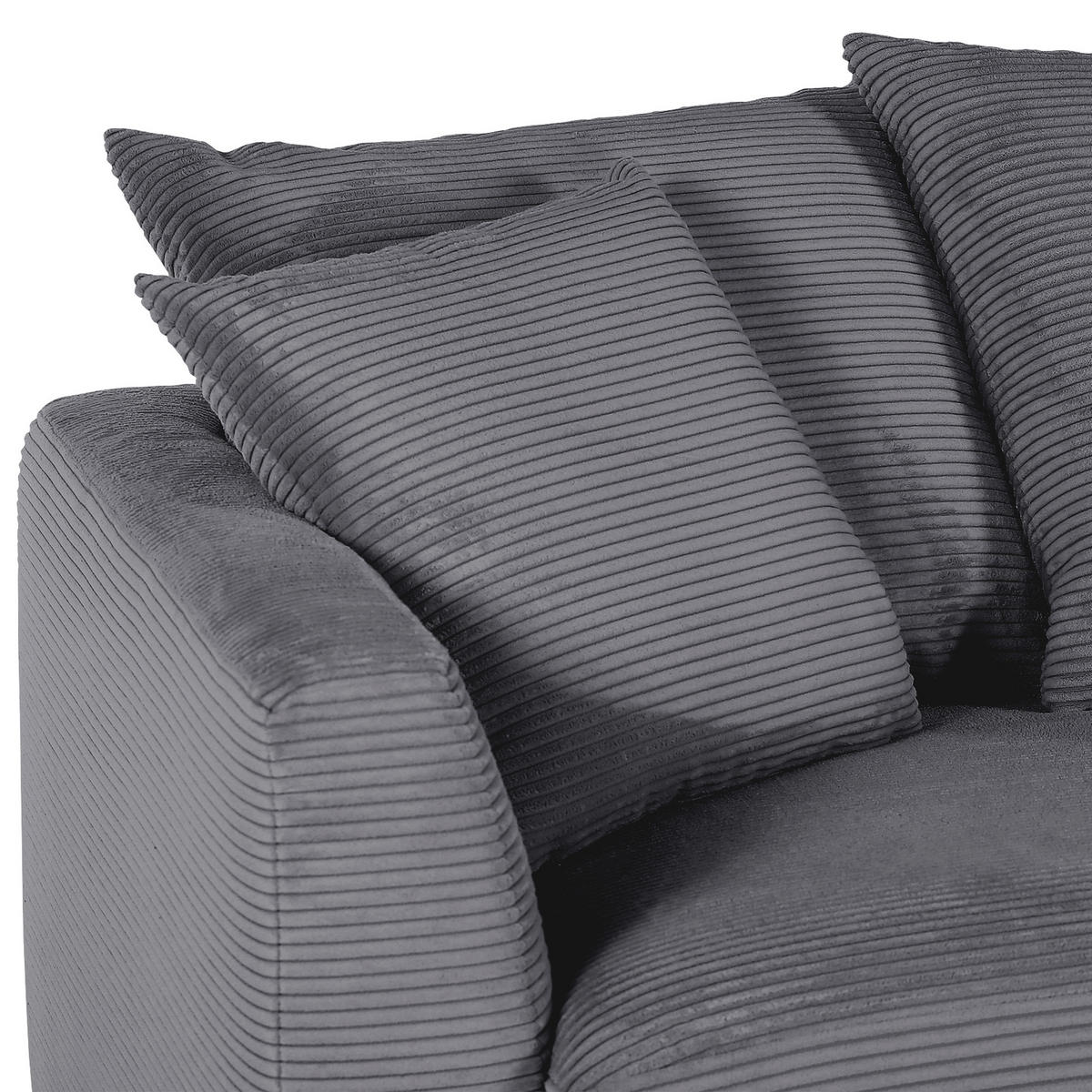 HÖRNSOFFA i manchester mörkgrå  - mörkgrå/svart, Design, textil/plast (235/175cm) - MID.YOU