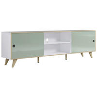 TV-ELEMENT  in 217/63/40 cm  - Eichefarben/Weiß Hochglanz, MODERN, Holzwerkstoff/Kunststoff (217/63/40cm) - Boxxx