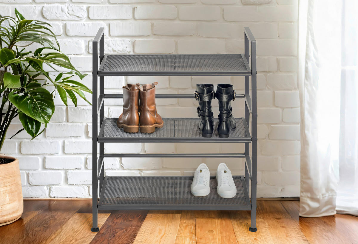 SCHUHREGAL Grau  - Weiß/Grau, MODERN, Metall (59/70/30cm) - PBJ