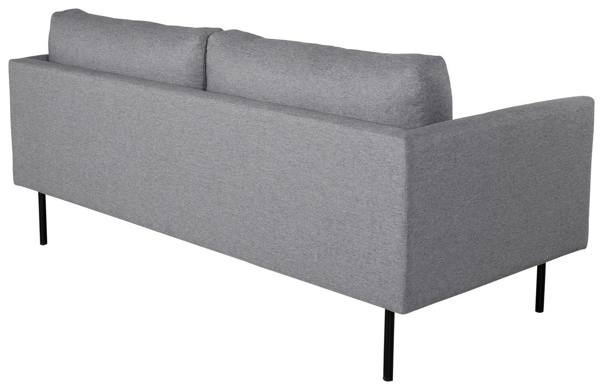 2-SITZER-SOFA in Textilgeflecht Grau, Schwarz  - Schwarz/Grau, Design, Textil/Metall (180/78/80cm) - Livetastic