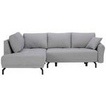 ECKSOFA in Webstoff Grau  - Schwarz/Grau, Design, Textil/Metall (191/250cm) - Carryhome