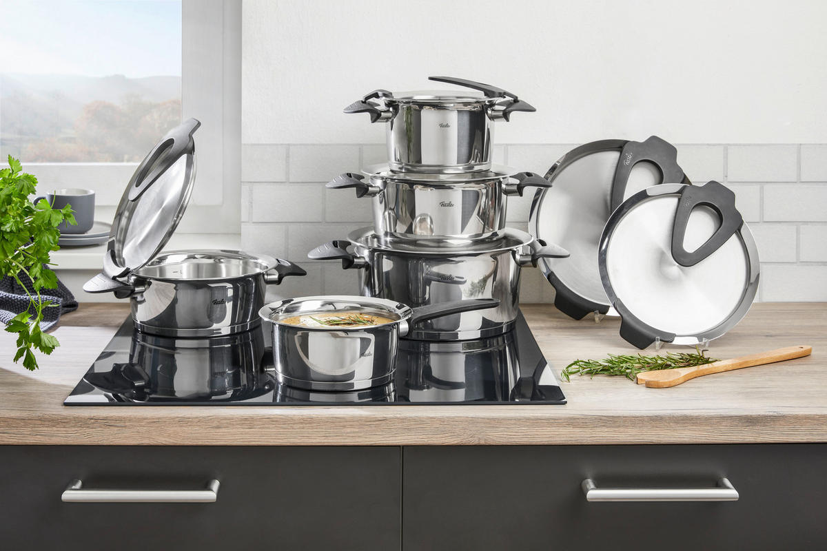 KOCHTOPFSET Intensa 5-teilig  - Silberfarben, Basics, Metall - Fissler