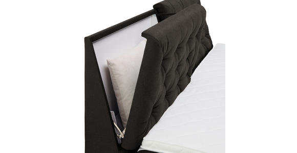 BOXSPRINGBETT 180/200 cm in Dunkelbraun - Dunkelbraun/Schwarz, KONVENTIONELL, Kunststoff/Textil (180/200cm) - Carryhome