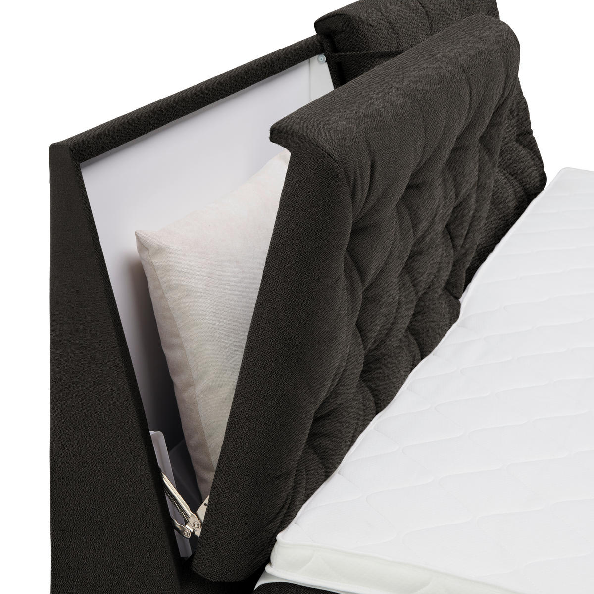 BOXSPRINGBETT 180/200 cm  in Dunkelbraun  - Dunkelbraun/Schwarz, Konventionell, Kunststoff/Textil (180/200cm) - Carryhome