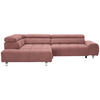 ECKSOFA Rosa Webstoff  - Dunkelgrau/Silberfarben, Design, Textil/Metall (201/295cm) - Hom`in