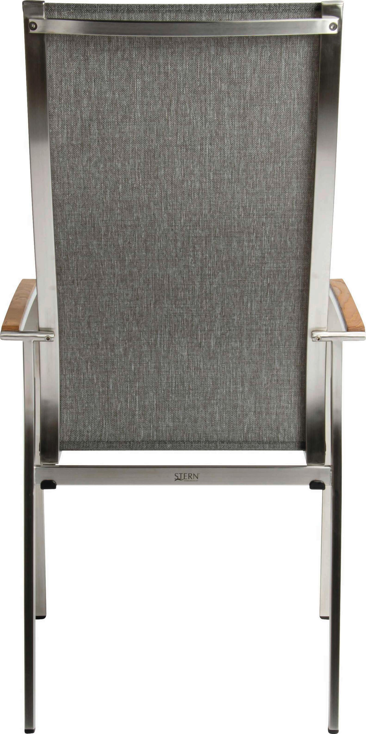 STAPELSESSEL in Holz, Metall, Textil Edelstahlfarben, Hellgrau, Teakfarben  - Edelstahlfarben/Hellgrau, Basics, Holz/Textil (56/110/67cm) - Stern