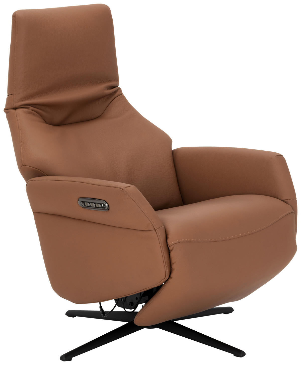 RELAXSESSEL Lederlook Echtleder    - Schwarz/Braun, KONVENTIONELL, Leder/Textil (70/111/86cm) - Livetastic