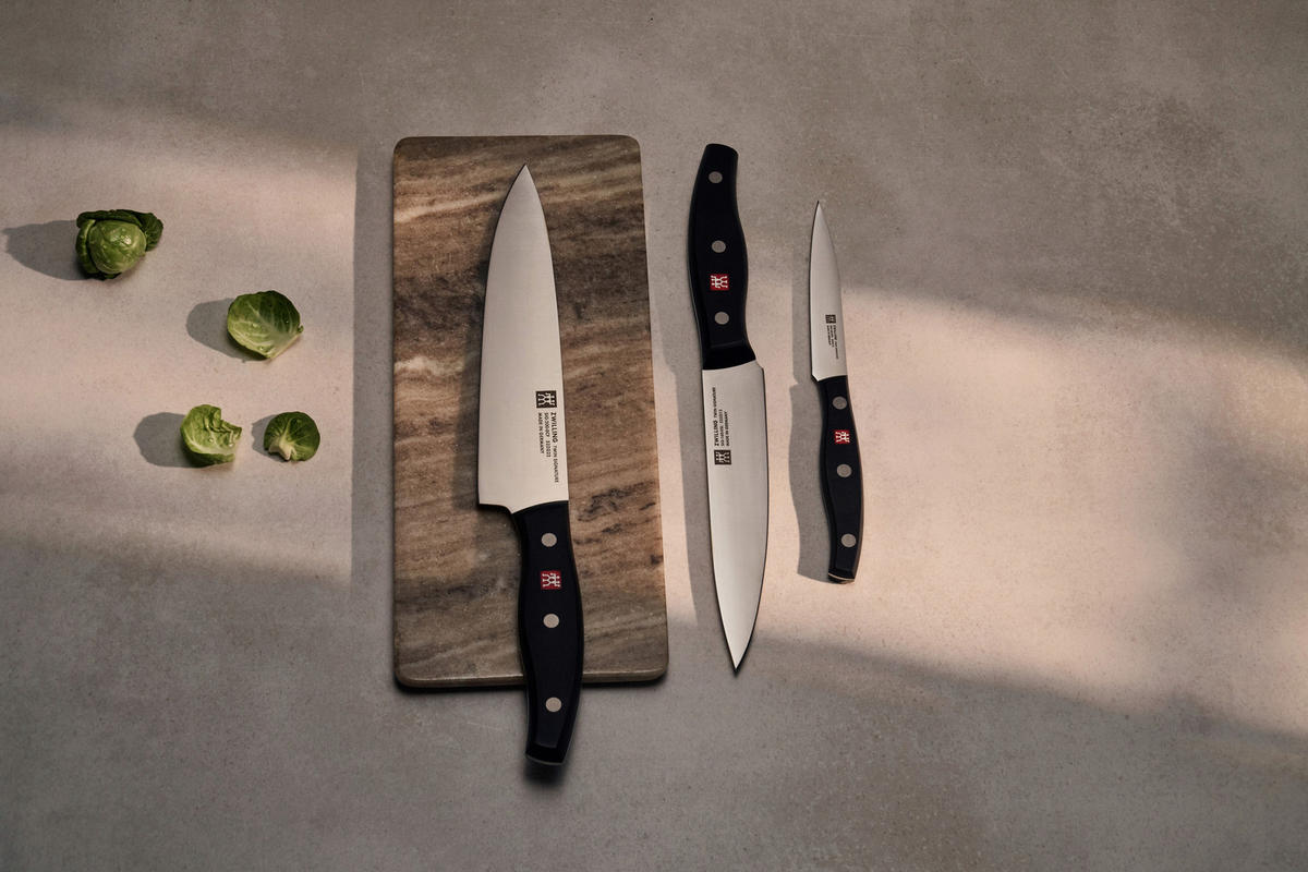 MESSERSET Signature 3-teilig  - Edelstahlfarben/Schwarz, Basics, Kunststoff/Metall - Zwilling