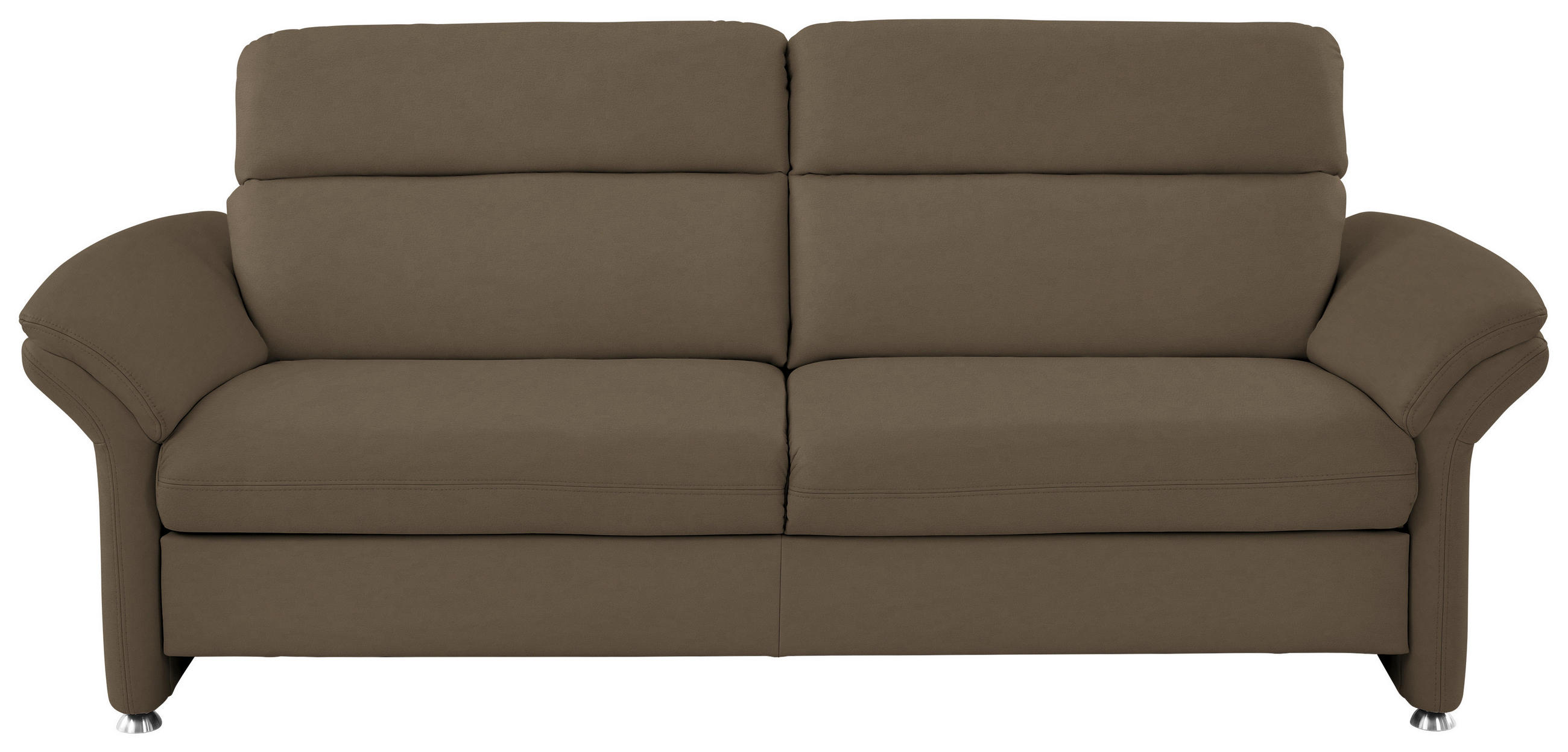 3-SITZER-SOFA in Echtleder Grau  - Alufarben/Grau, Konventionell, Leder/Metall (228/96/92cm) - Beldomo Premium