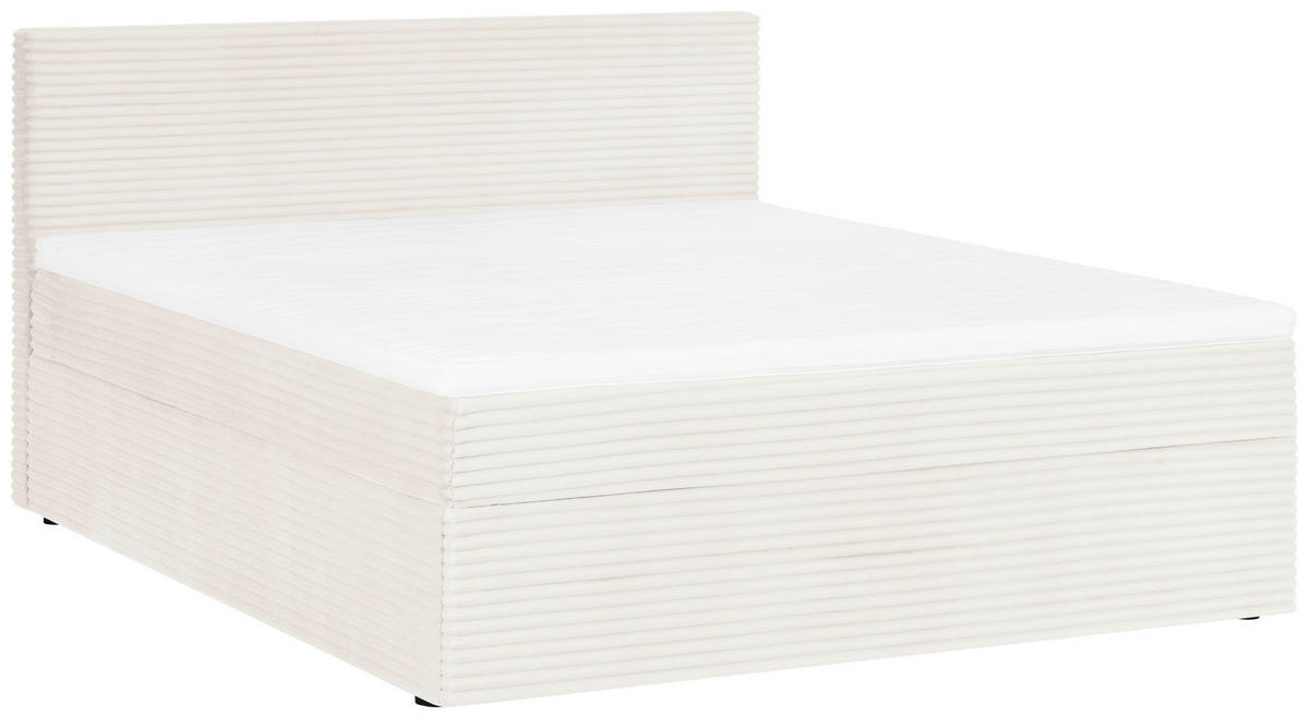 BOXBETT 140/200 cm  in Creme  - Creme/Schwarz, Basics, Holz/Kunststoff (140/200cm) - Livetastic