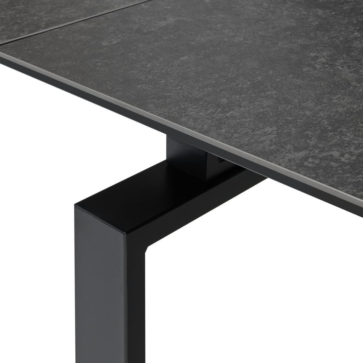 ESSTISCH Schwarz, Dunkelgrau rechteckig  ausziehbar  - Dunkelgrau/Schwarz, MODERN, Keramik/Metall (160/85/76cm) - Livetastic