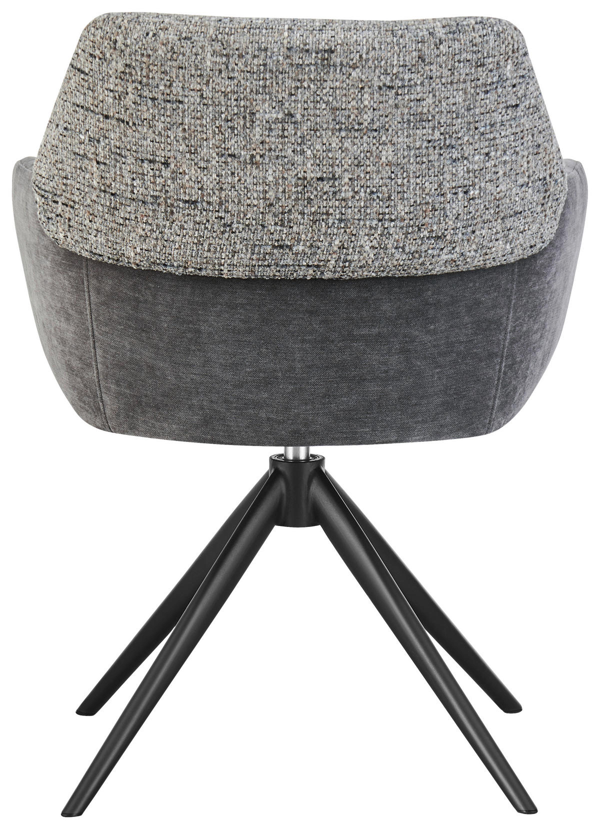 ARMLEHNSTUHL  in Eisen Webstoff  - Anthrazit/Schwarz, Design, Textil/Metall (61/83/61cm) - Novel